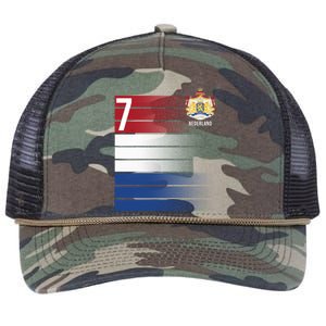 Nederland Number 7 Flag Logo Retro Rope Trucker Hat Cap