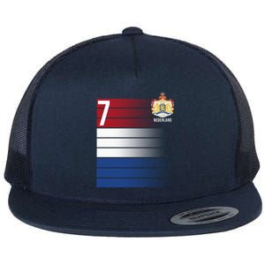 Nederland Number 7 Flag Logo Flat Bill Trucker Hat