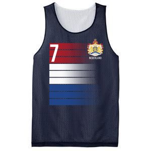 Nederland Number 7 Flag Logo Mesh Reversible Basketball Jersey Tank