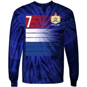 Nederland Number 7 Flag Logo Tie-Dye Long Sleeve Shirt