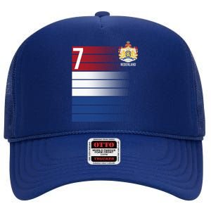 Nederland Number 7 Flag Logo High Crown Mesh Back Trucker Hat