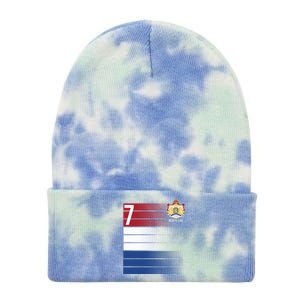 Nederland Number 7 Flag Logo Tie Dye 12in Knit Beanie