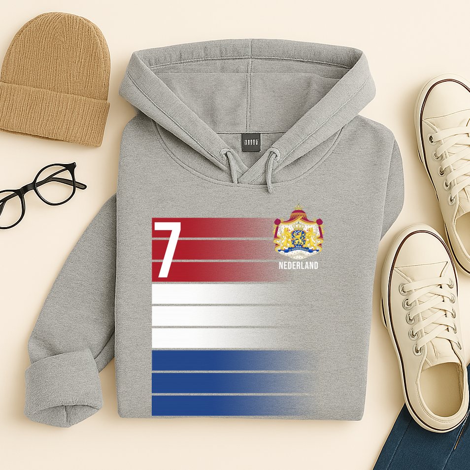 Nederland Number 7 Flag Logo Hoodie