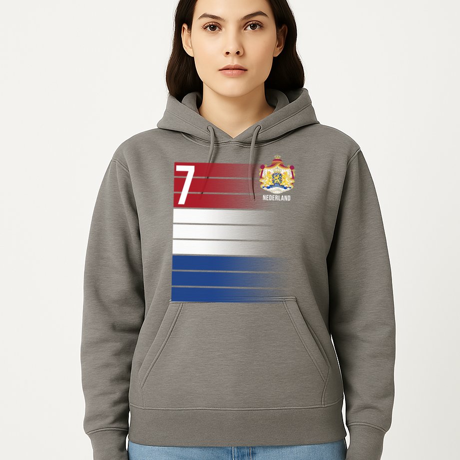 Nederland Number 7 Flag Logo Hoodie