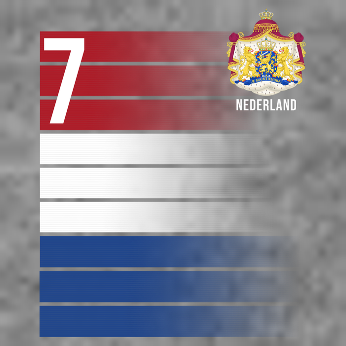 Nederland Number 7 Flag Logo Hoodie