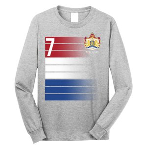 Nederland Number 7 Flag Logo Long Sleeve Shirt