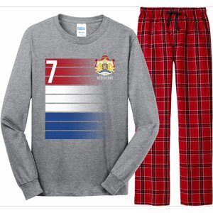 Nederland Number 7 Flag Logo Long Sleeve Pajama Set