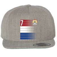 Nederland Number 7 Flag Logo Wool Snapback Cap