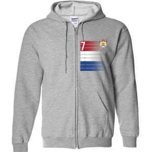 Nederland Number 7 Flag Logo Full Zip Hoodie