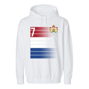 Nederland Number 7 Flag Logo Garment-Dyed Fleece Hoodie