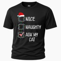 Nice Naughty Ask My Cat Funny Christmas List Performance Shirt
