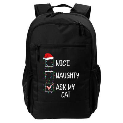 Nice Naughty Ask My Cat Funny Christmas List Backpack