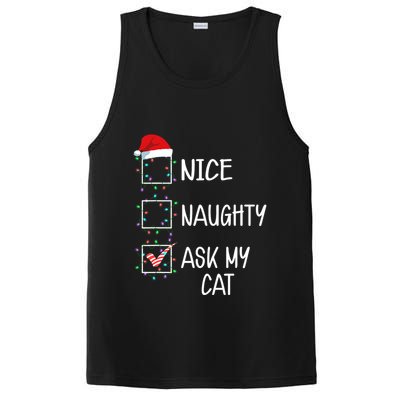 Nice Naughty Ask My Cat Funny Christmas List PosiCharge Competitor Tank