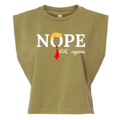 Nope Not Again Funny Trump Apparel Nope Not Again Trump Garment-Dyed Women's Muscle Tee