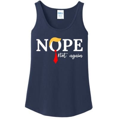 Nope Not Again Funny Trump Apparel Nope Not Again Trump Ladies Essential Tank