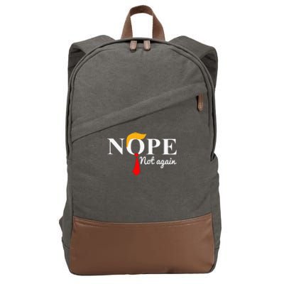 Nope Not Again Funny Trump  Cotton Canvas Backpack