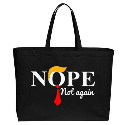 Nope Not Again Funny Trump  Cotton Canvas Jumbo Tote