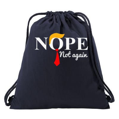 Nope Not Again Funny Trump  Drawstring Bag