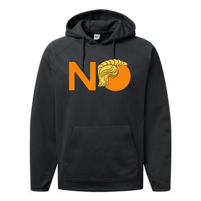 No Never Again President Donald Trump Orange Hair Meme Performance Fleece Hoodie