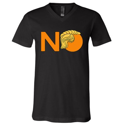 No Never Again President Donald Trump Orange Hair Meme V-Neck T-Shirt