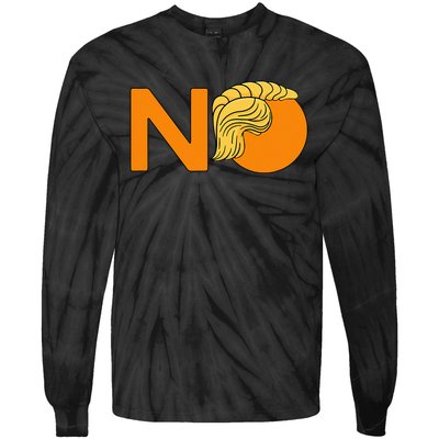 No Never Again President Donald Trump Orange Hair Meme Tie-Dye Long Sleeve Shirt