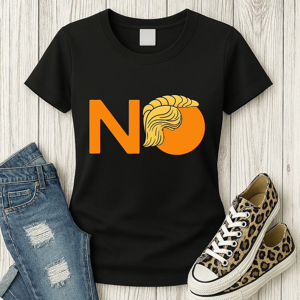No Never Again President Donald Trump Orange Hair Meme Womens T-Shirt