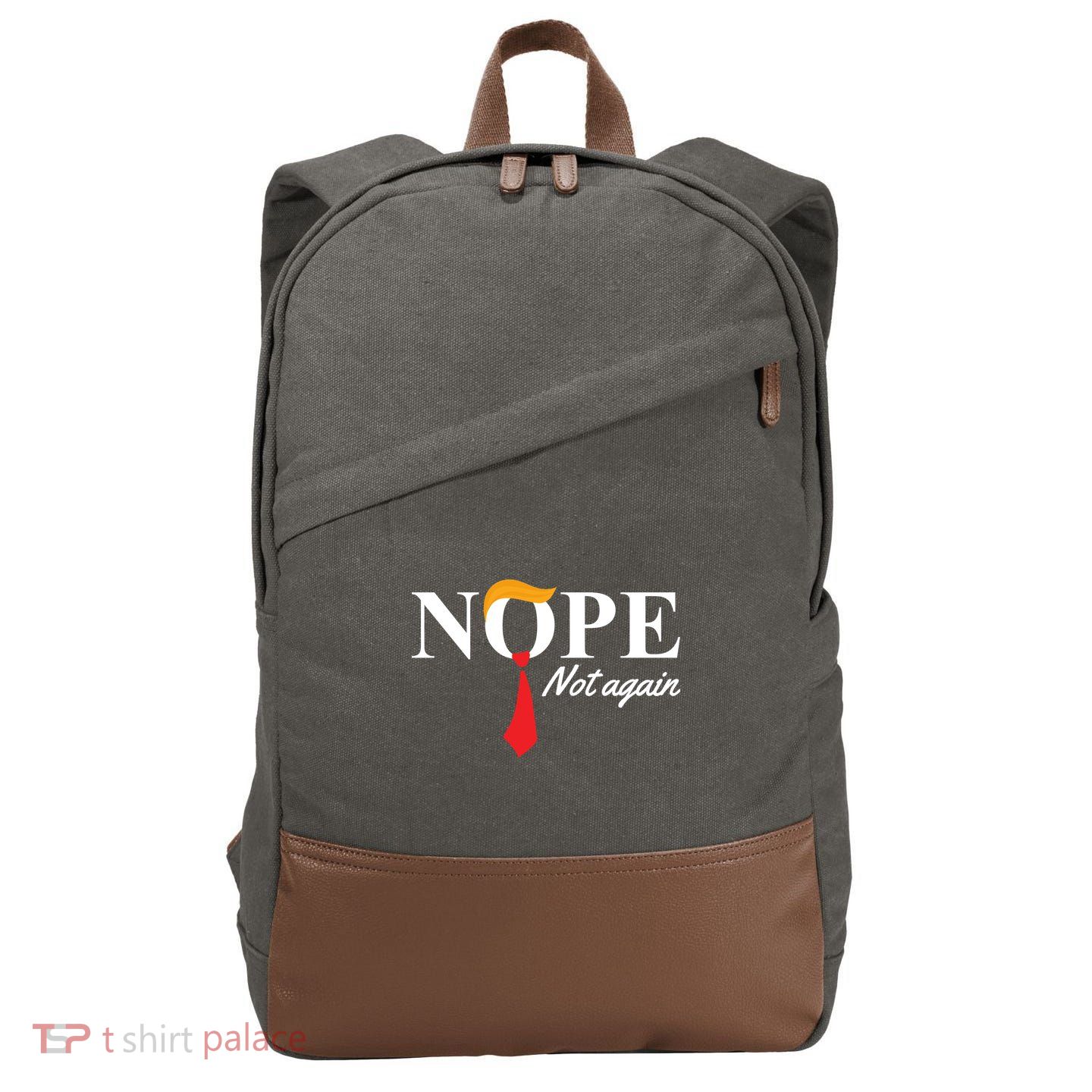 Nope Not Again Donald Trump Funny Cotton Canvas Backpack