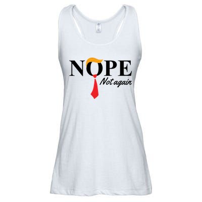 Nope Not Again Donald Trump Funny Ladies Essential Flowy Tank