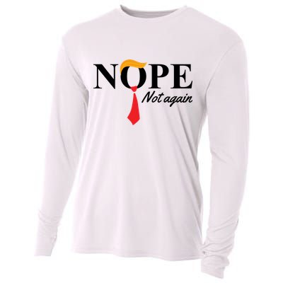 Nope Not Again Donald Trump Funny Cooling Performance Long Sleeve Crew