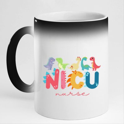 Nicu Nurse Animal Nurse Appreciation Nicu Nurse Dinosaur Cute Gift 11oz Black Color Changing Mug