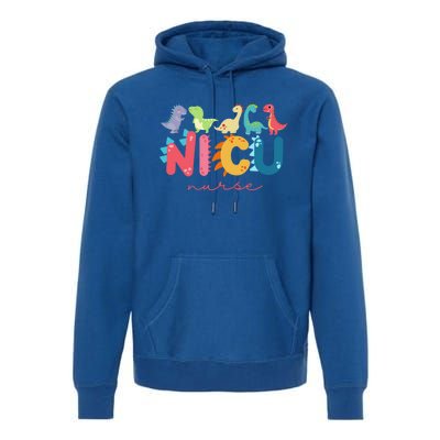 Nicu Nurse Animal Nurse Appreciation Nicu Nurse Dinosaur Cute Gift Premium Hoodie