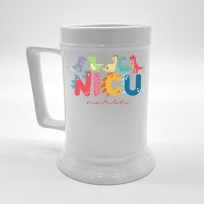 Nicu Nurse Animal Nurse Appreciation Nicu Nurse Dinosaur Cute Gift Beer Stein