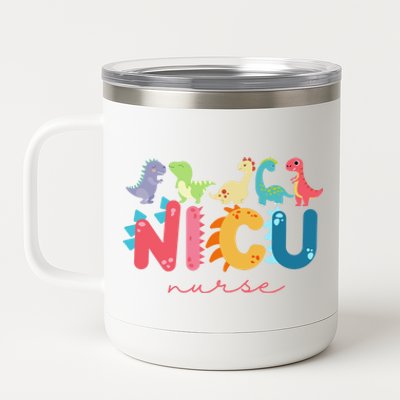 Nicu Nurse Animal Nurse Appreciation Nicu Nurse Dinosaur Cute Gift 12 oz Stainless Steel Tumbler Cup