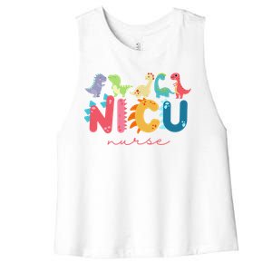 Nicu Nurse Animal Nurse Appreciation Nicu Nurse Dinosaur Cute Gift Women's Racerback Cropped Tank