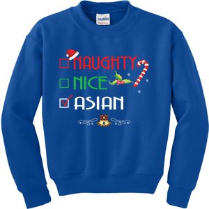 Nice Naughty Asian Gift Group Matching Christmas Xmas Gift Kids Sweatshirt