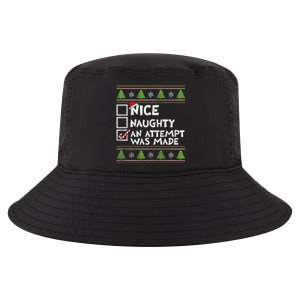 Nice Naughty An Attempt Was Made Funny Christmas Gift Cool Comfort Performance Bucket Hat