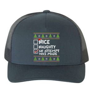 Nice Naughty An Attempt Was Made Funny Christmas Gift Yupoong Adult 5-Panel Trucker Hat