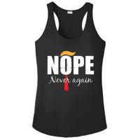 Nope Never Again Funny Trump Hair Ladies PosiCharge Competitor Racerback Tank