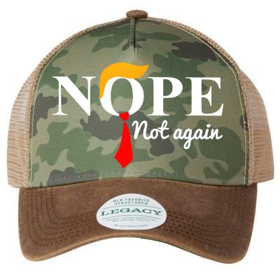Nope Not Again Funny Trump Legacy Tie Dye Trucker Hat