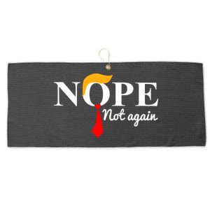 Nope Not Again Funny Trump Large Microfiber Waffle Golf Towel