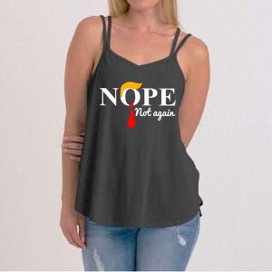 Nope Not Again Funny Trump Women's Strappy Tank