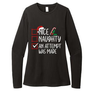 Nice Naughty An Attempt Was Made Christmas List Cute Gift Womens CVC Long Sleeve Shirt