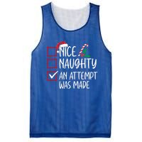 Nice Naughty An Attempt Was Made Christmas List Cute Gift Mesh Reversible Basketball Jersey Tank