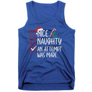 Nice Naughty An Attempt Was Made Christmas List Cute Gift Tank Top