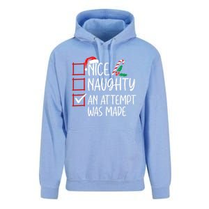 Nice Naughty An Attempt Was Made Christmas List Cute Gift Unisex Surf Hoodie