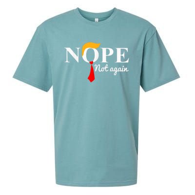 Nope Not Again Funny Trump Sueded Cloud Jersey T-Shirt