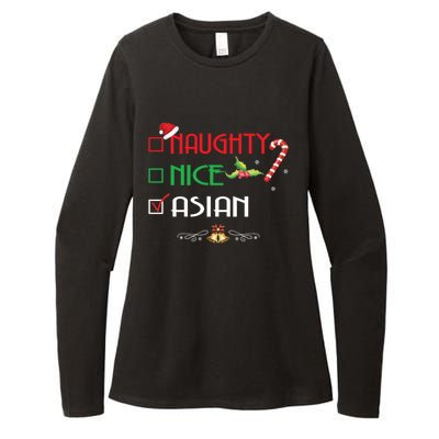 Nice Naughty Asian Gift Group Matching Christmas Xmas Gift Womens CVC Long Sleeve Shirt