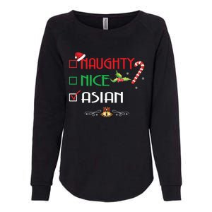 Nice Naughty Asian Gift Group Matching Christmas Xmas Gift Womens California Wash Sweatshirt