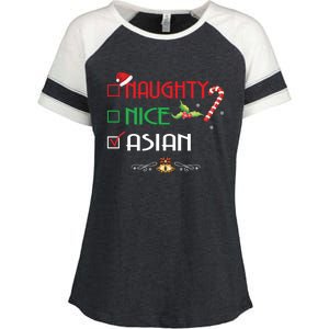 Nice Naughty Asian Gift Group Matching Christmas Xmas Gift Enza Ladies Jersey Colorblock Tee