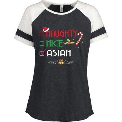 Nice Naughty Asian Gift Group Matching Christmas Xmas Gift Enza Ladies Jersey Colorblock Tee